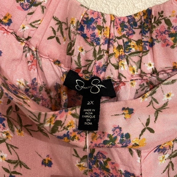 Jessica Simpson 2X wide leg summer flower print pants NWT plus size - Picture 4 of 7